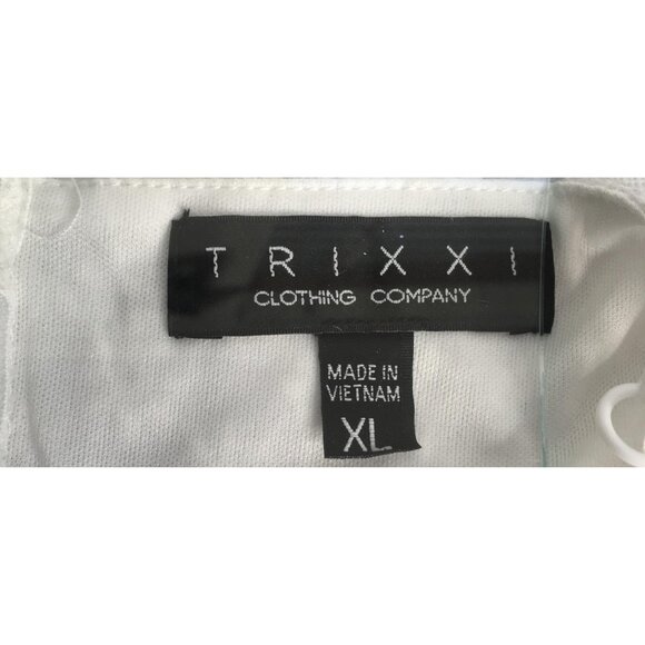 Trixxi Dress Womens XL Eyelet Sleeveless Lined Summer Boho Floral Zip Back - Picture 15 of 15